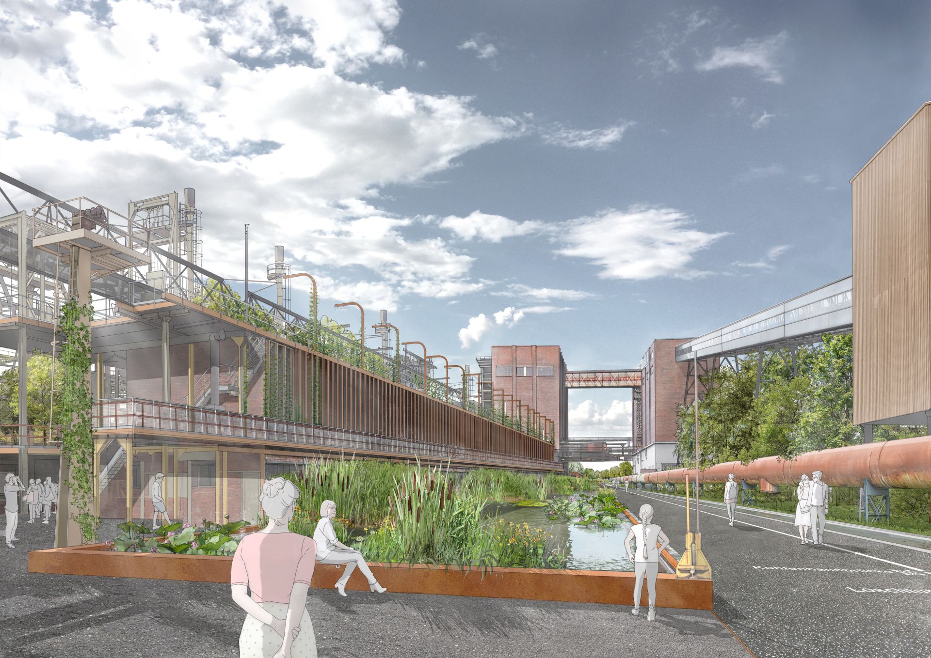 Het industriemonument van de cokesfabriek Hansa in Dortmund moet een groene oase worden voor de IGA 2027