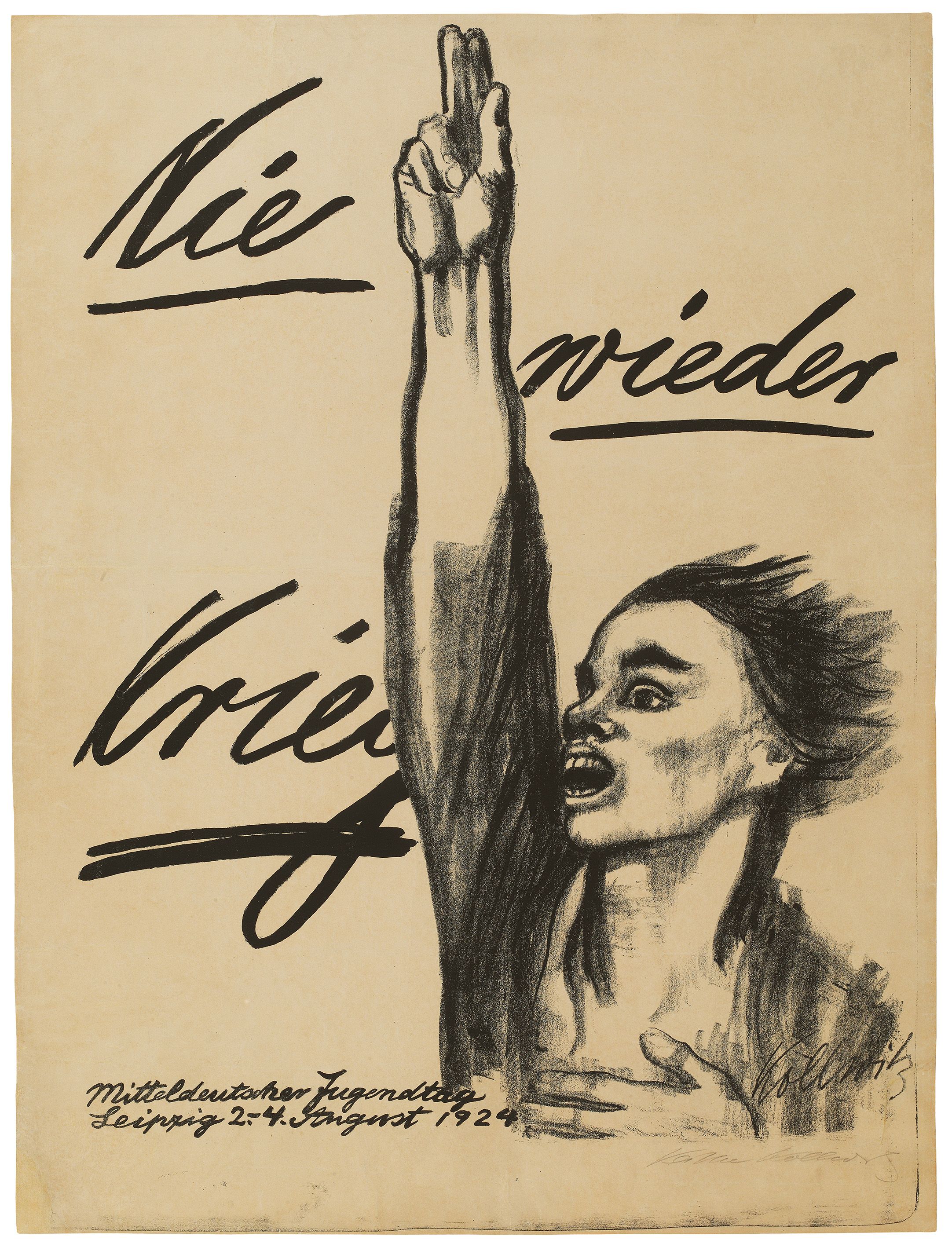 Käthe Kollwitz, 1867-1945, poster "Nooit meer oorlog", 1924, pinsellithografie (herdruk), 940 x 685 mm