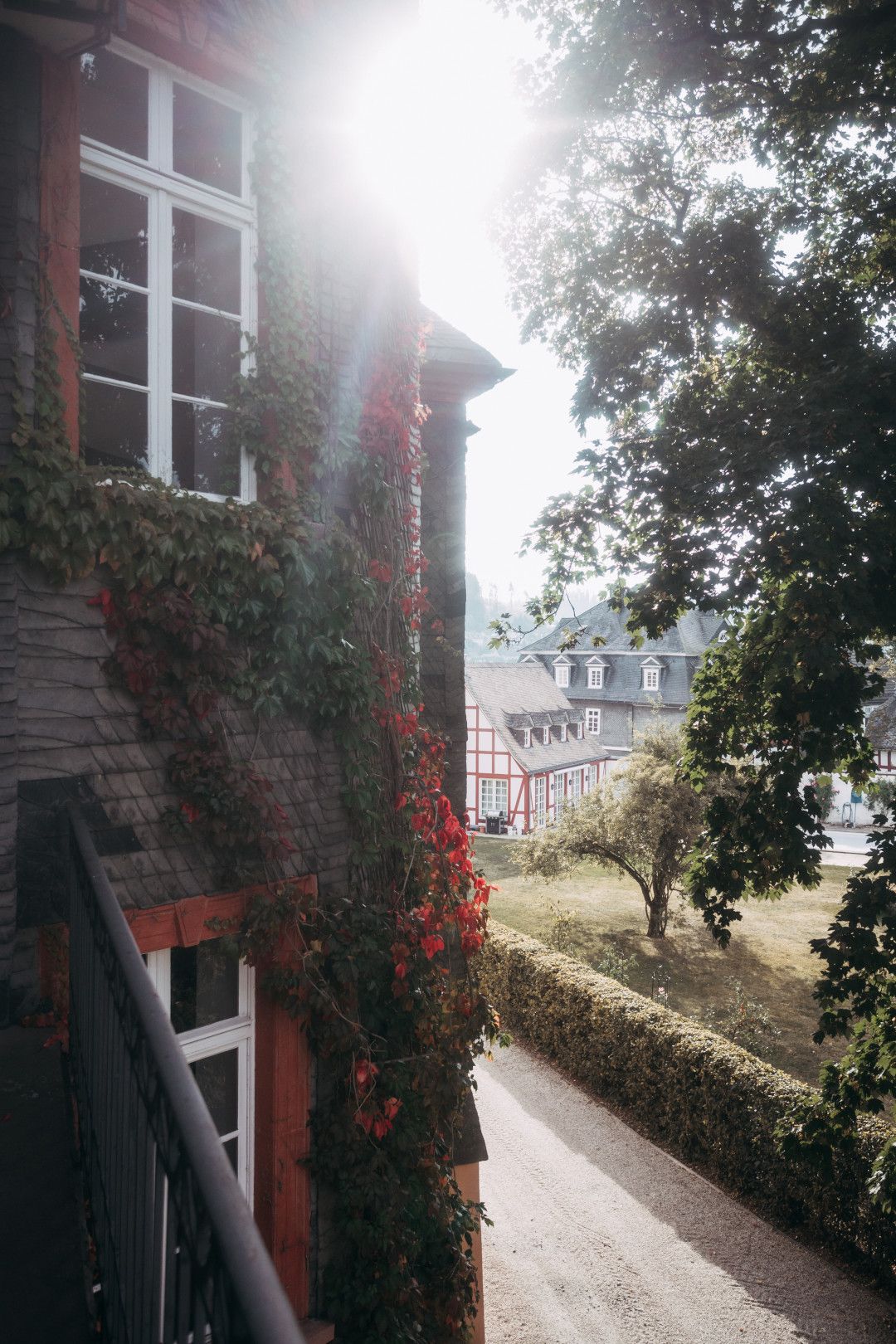 Leistenen huismuur op kasteel Berleburg in Siegen-Wittgenstein