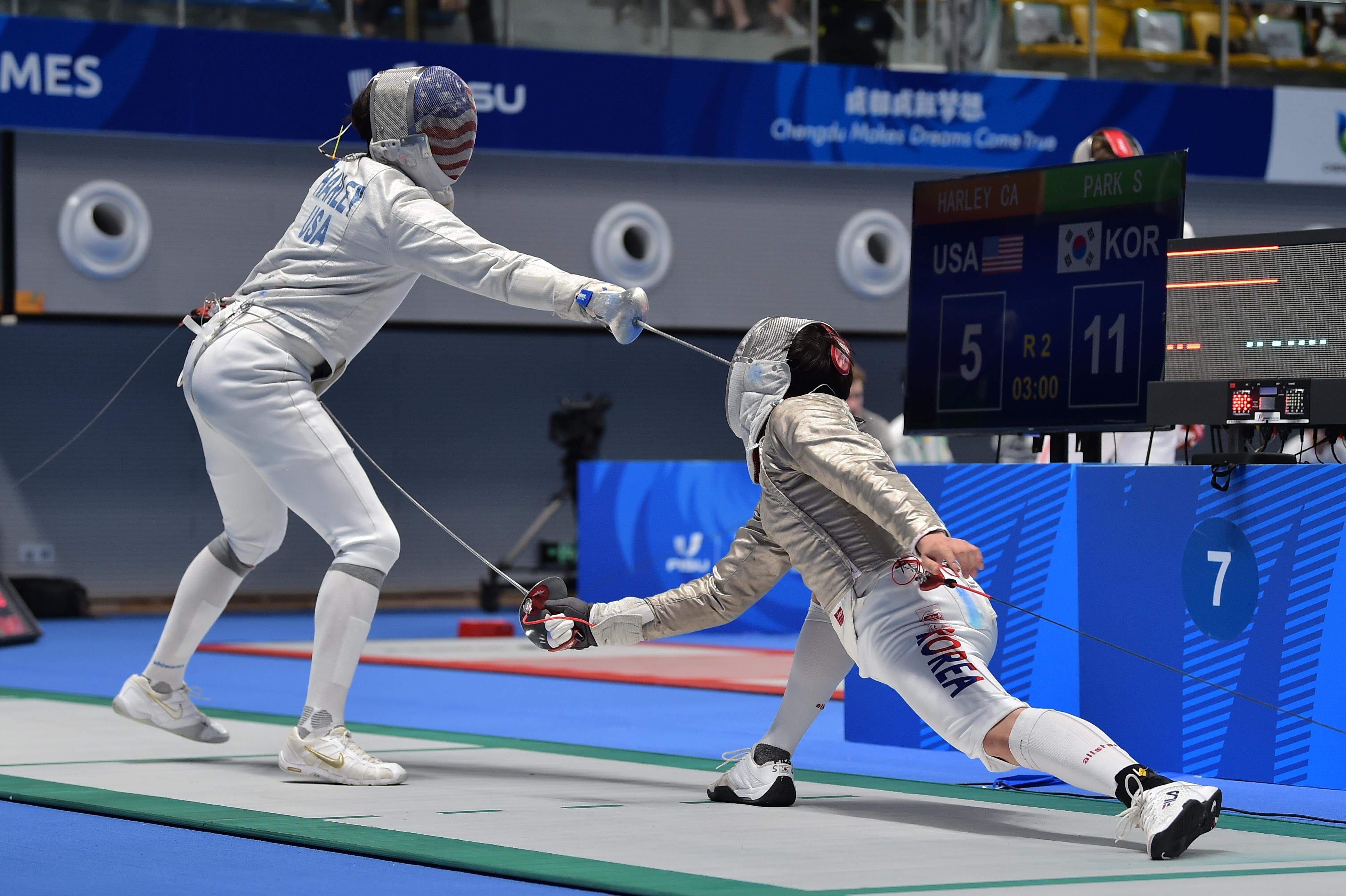 Schermen bij de FISU Wereld Universiteitsspelen