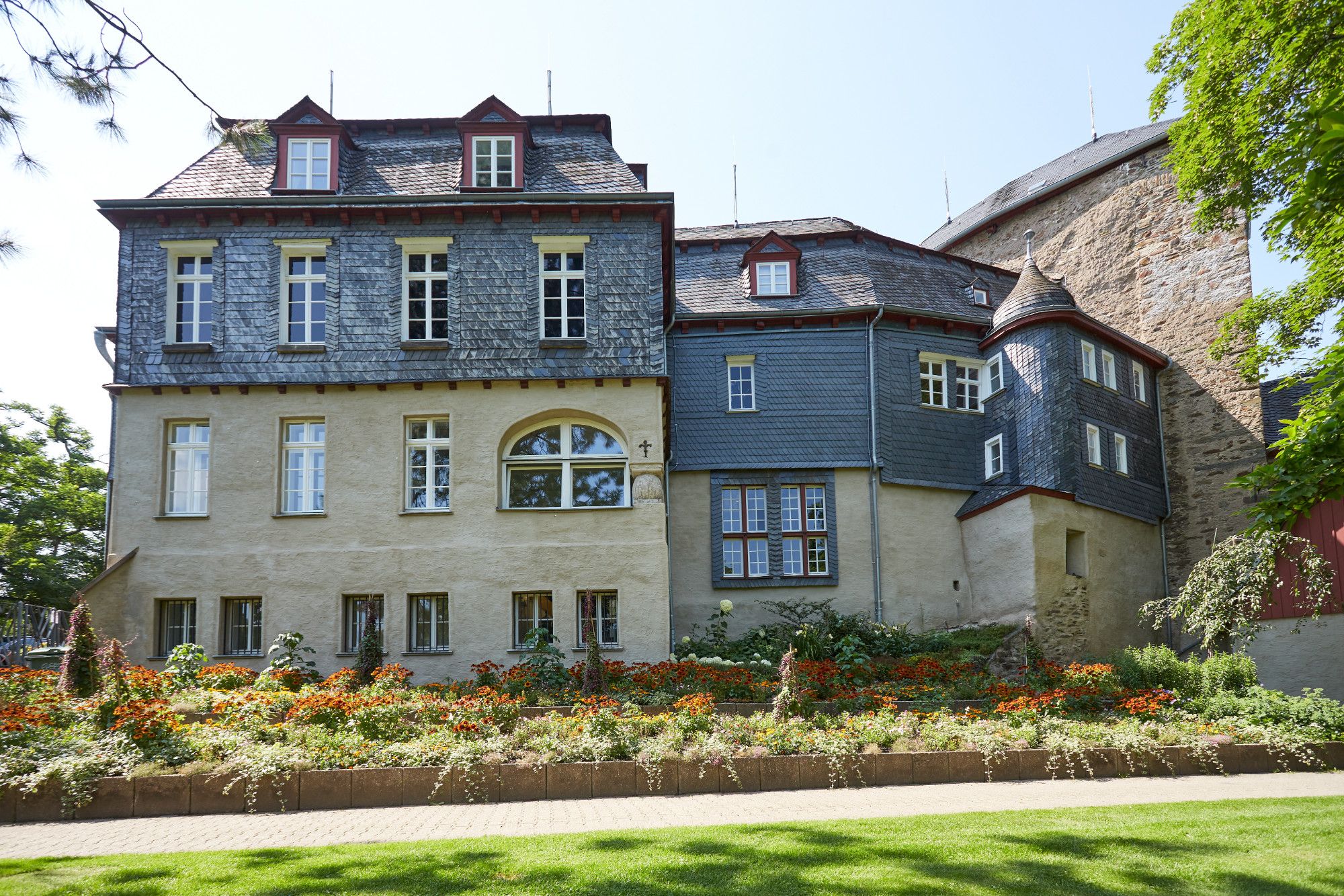 Het kasteelpark biedt een prachtig uitzicht op het Opperburcht in Siegen.