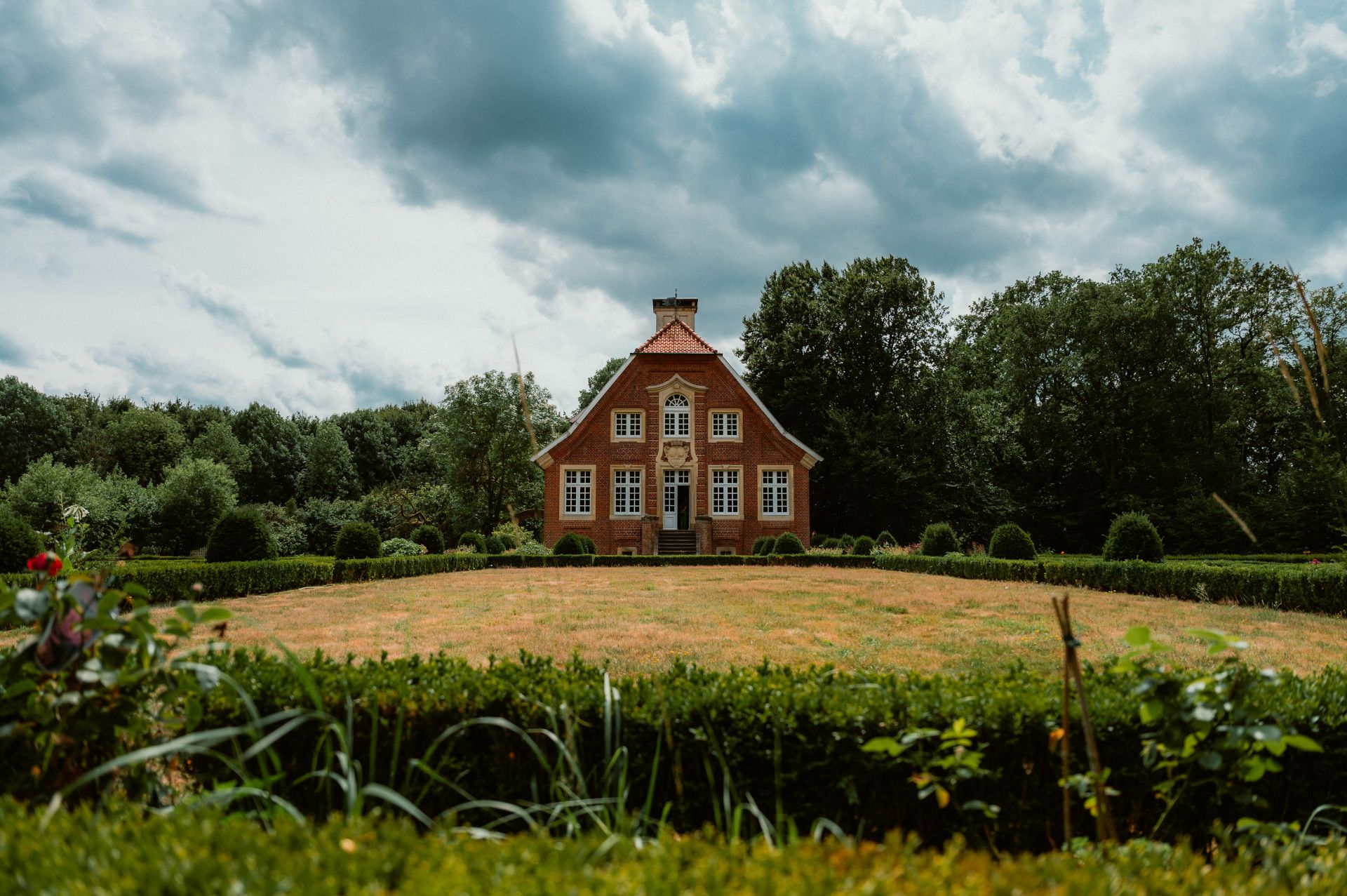 Vooraanzicht van Haus Rüschhaus in Münsterland