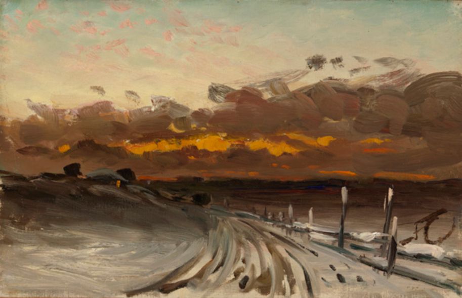 Fanny Churberg, Winterlandschap, zonsondergang, 1878, olieverf op doek