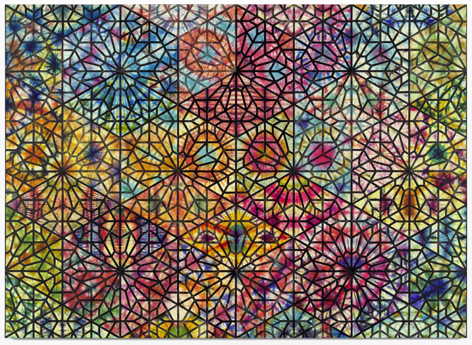 Philipp Taaffe, Cairene Window II, 2008, gemengde techniek op doek, 153,7 x 213,4 cm, Jablonka Collectie