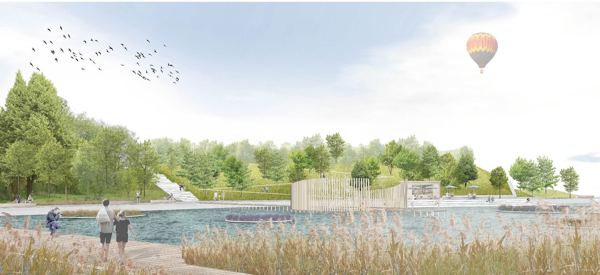 Op het Emscher-eiland in Nordsternpark Gelsenkirchen zal vooral het gebied rond het voormalige draaigebied van de Nordstern-kolenmijn grote veranderingen ondergaan voor de IGA 2027.