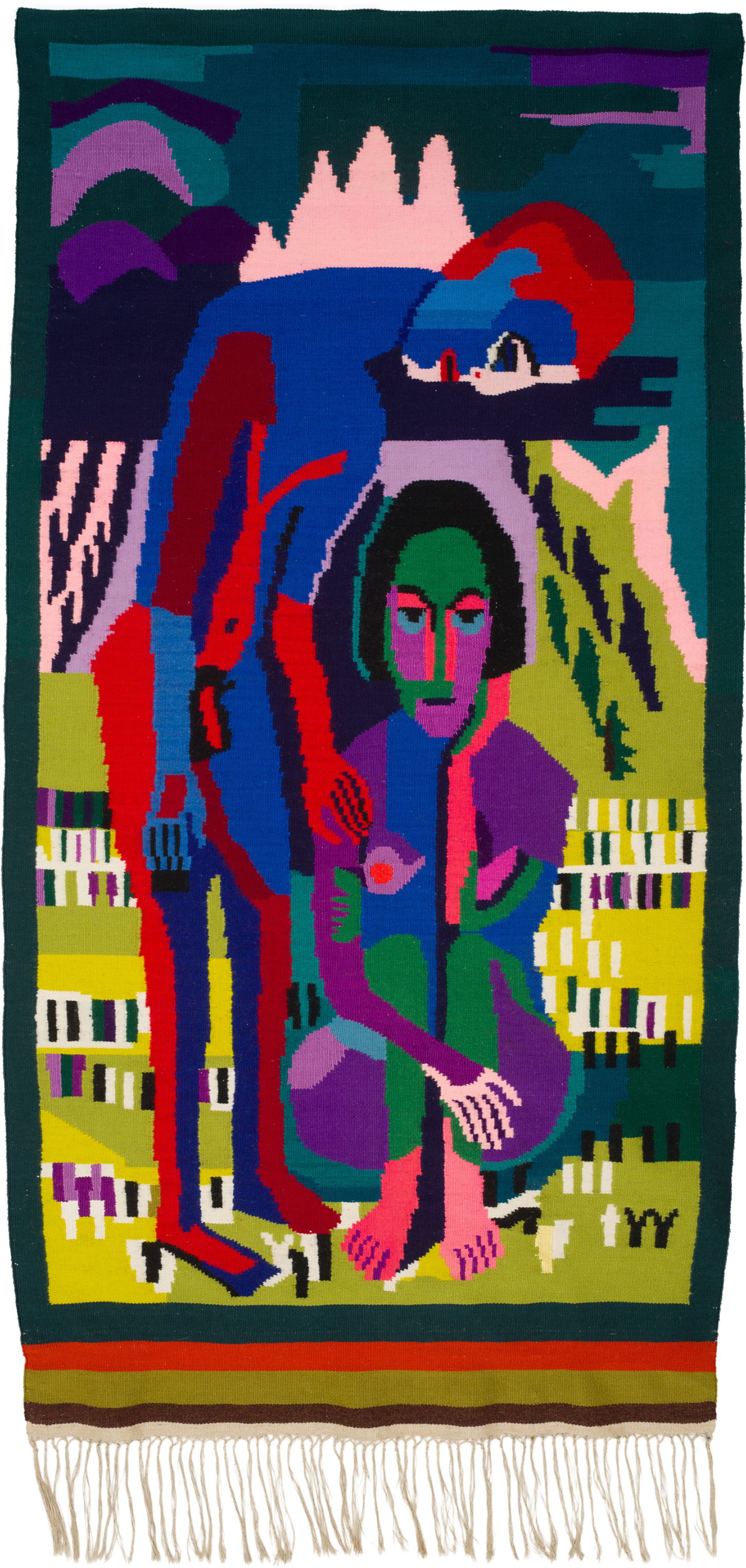 Lise Gujer, Zwarte lente, na 1954-1965, wandtapijt naar een olieverfschilderij van Ernst Ludwig Kirchner, Brückemuseum, Stichting Karl en Emy Schmidt-Rottluff