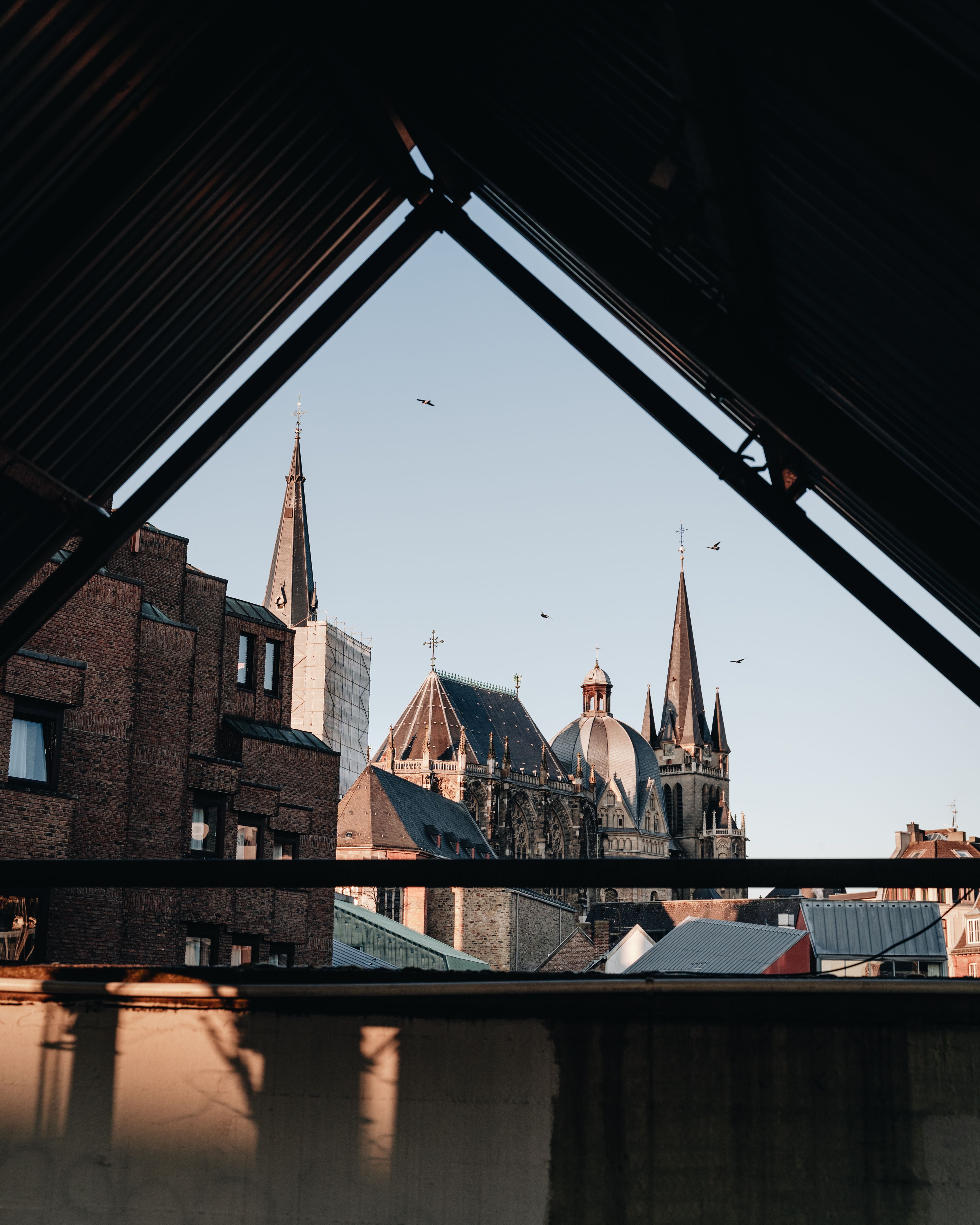 Uitzicht op de kathedraal van Aken