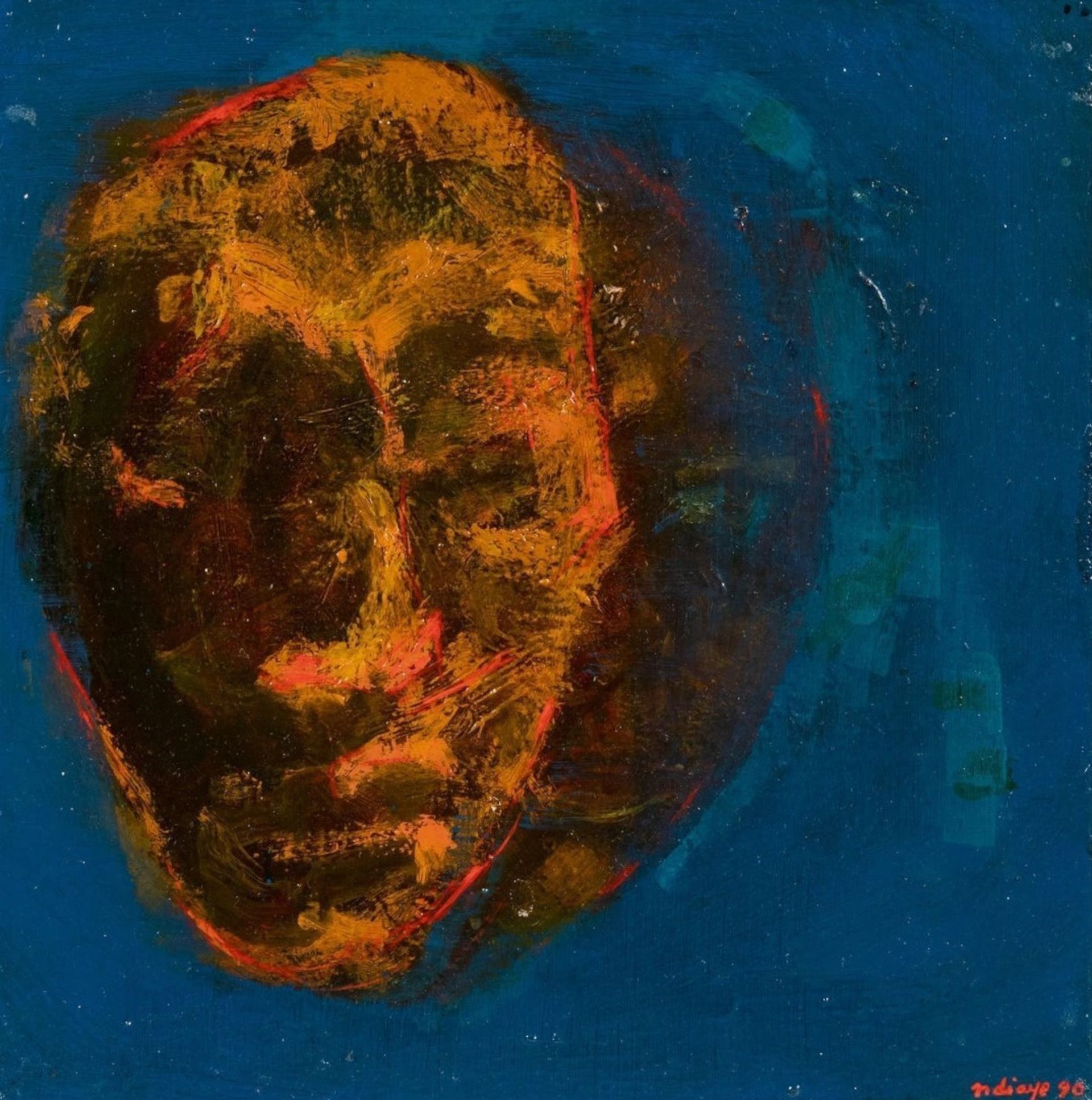Iba N'Diaye, Fantôme, 1990, olieverf op doek
