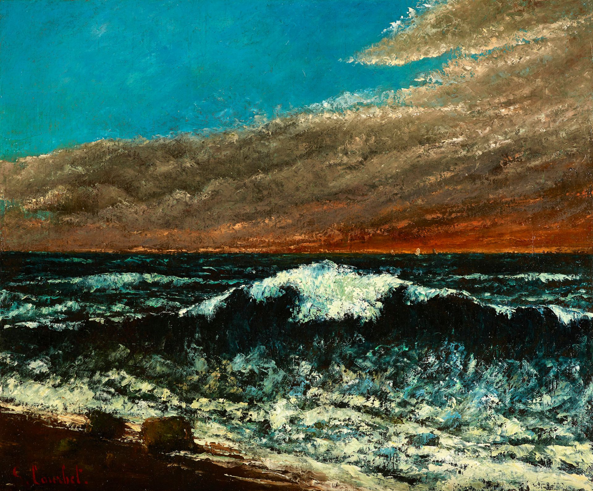 Gustave Courbet, La vague, 1870, Olieverf op doek, 45 x 59 cm