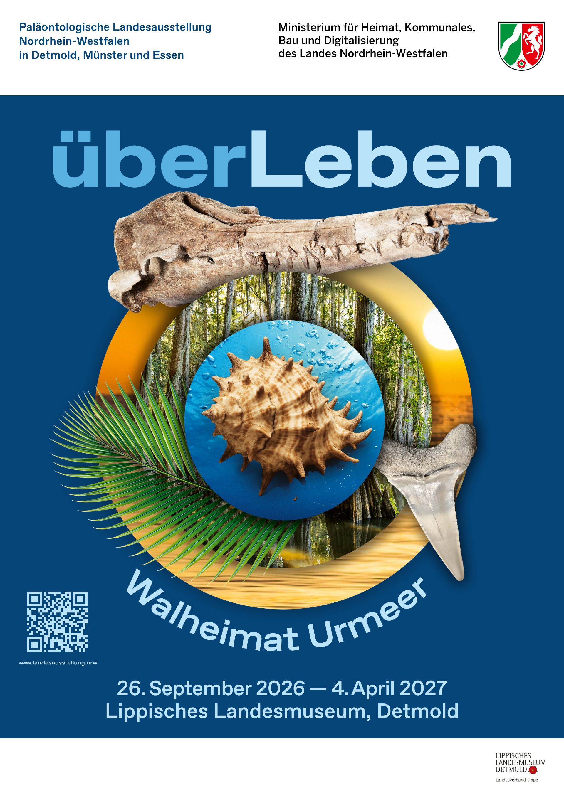 De tentoonstelling "überLeben – Walheimat Urmeer" is van 26 september 2026 tot en met 4 april 2027 te zien in het Lippische Landesmuseum in Detmold