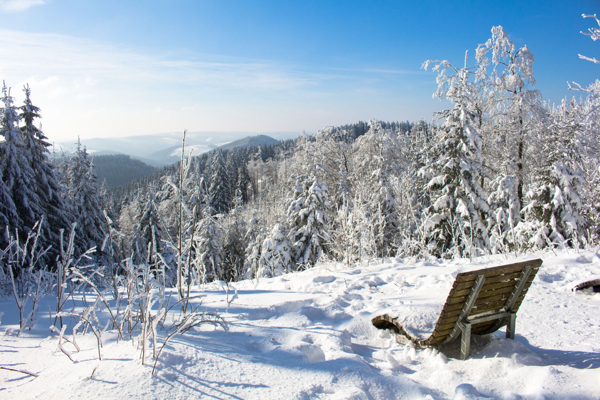 Winteruitzichten vanaf de Kahler Asten